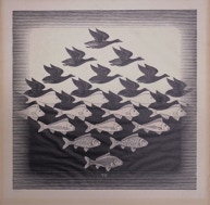 Door De Riemkap gerestaureerde houtsnede op papier.