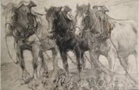 Door De Riemkap gerestaureerde tekening in gemengde techniek op papier.