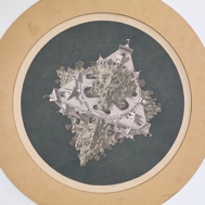 Door De Riemkap gerestaureerde houtgravure in kleur op papier.