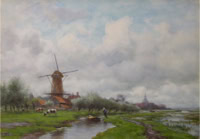 Door De Riemkap gerestaureerde aquarel op papier.