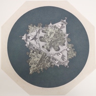 Door De Riemkap gerestaureerde houtgravure in kleur op papier.