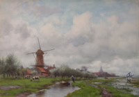 Door De Riemkap gerestaureerde aquarel op papier.