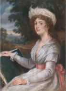 Door De Riemkap gerestaureerde tekening in pastel op papier.