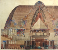 Door De Riemkap gerestaureerde aquarel op papier.