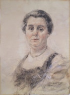 Door De Riemkap gerestaureerde tekening in pastel op papier.