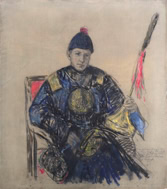 Door De Riemkap gerestaureerde tekening in pastel op papier.